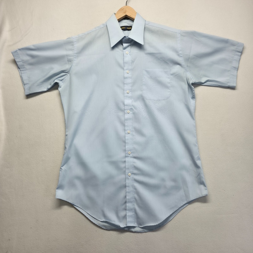 Vintage Johnny Carson Men's Short Sleeve Button Up Dress Shirt Tall Size 16-37